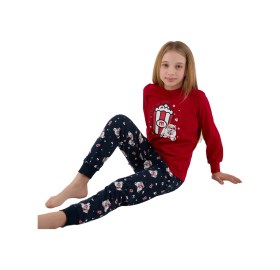 Resim Rolypoly Rp3678-2 Anne Kız Kışlık İkili Pijama Takım Kız Kırmızı 