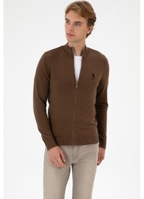 Resim U.S. Polo Assn. Erkek Slim Fit Kahverengi Triko Hırka 50313684-VR029 