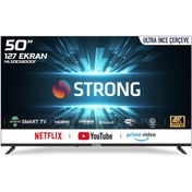 Resim Strong ML50ES8000F 50" 127 Ekran Uydu Alıcılı 4K Ultra HD Android Smart LED TV 