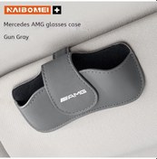 Resim Araba Visor Pu Deri Gözlük Depolama Klip Güneş Gözlüğü Tutucu Gözlük Tutucu Için Grey 