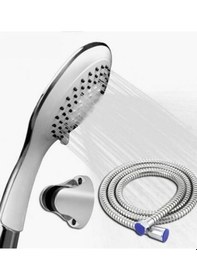 Resim Pamuk Beyaz Duş Seti Duş Başlığı Sprial Hortum Mafsal Pmkbyz Set Beyaz 