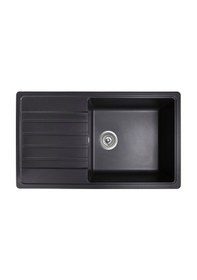 Resim Simpex Tek Göz Damlalıklı Granit Eviye Siyah 86x50cm 