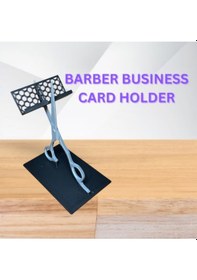 Resim Berber Kartvizitlik - Makas Tasarımlı İş Kartı Tutucu - 20 Cm Yükseklik -3d Baskı 