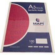 Resim A3 SENTETİK KAGIT (TESLİN) 254 MİC. 100 LÜ Mapi