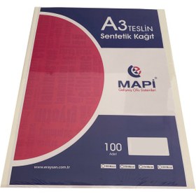Resim A3 SENTETİK KAGIT (TESLİN) 254 MİC. 100 LÜ 