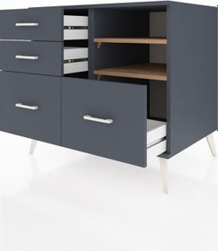 Resim Kronos Şifonyer 2 Raflı 4 Çekmeceli 88x59x80 Antrasit-çam/antrasit Çam/antrasit 