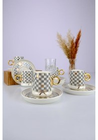 Resim Acar Almond 6 Kişilik Kahve Fincan Takımı Gri Mxg-22-0125/12 