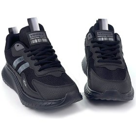 Resim Unisex Siyah Bağcıklı Esnek Hafif Günlük Sneaker Spor Ayakkabı Siyah 