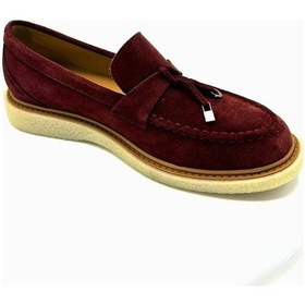 Resim Bordo Süet Paris Kadın Hakiki Deri Ayakkabı Bordo 