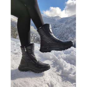 Resim Çiğdem Kundura Kar Botu Unisex - Kar 13 - Siyah-Çapraz-Fermuarlı - 39 