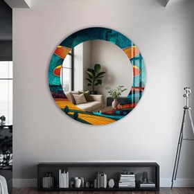 Resim Mozaik Yusufçuk Yuvarlak Ayna - Yok / 50 cm 