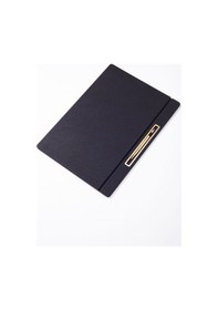 Resim Turgut Office Deri Kapaklı Masa Sümeni Siyah Gold Detaylı 50 x 35 CM 