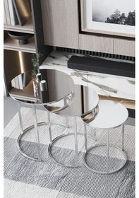 Resim Faymend C Zigon Sehpa Gümüş Metal - Gümüş Ayna Normal Ayna Gümüş 