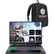 Resim Acer Nitro 16 Amd Ryzen 7 8845HS 48GB 256GB SSD RTX4060/8GB 16" Qhd+ 165Hz Fdos Taşınabilir Bilgisayar & Per4 Çanta NHQSKEY001P326 