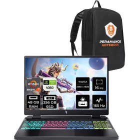 Resim Acer Nitro 16 Amd Ryzen 7 8845HS 48GB 256GB SSD RTX4060/8GB 16" Qhd+ 165Hz Fdos Taşınabilir Bilgisayar & Per4 Çanta NHQSKEY001P326 