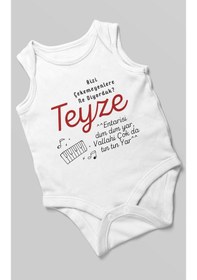 Resim Bizi Çekemeyenlere Ne Diyorduk Teyze Baskılı Bebek Zıbını Çıtçıtlı Body %100 Pamuk Sıfır Kol Beyaz 
