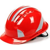 Resim Jeemson Kırmızı Yansıtıcı Abs Güvenlik Kaskı - Konforlu, Havalandırmalı, Çok Noktalı Tampon, Darbe Ve Dürtüye Dayanıklı 
