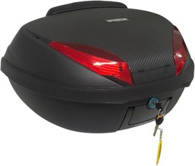 Resim WHEELIE XT66-B 52 Litre Motosiklet Arka Çanta Siyah Su Geçirmez ABS Top Case Bagaj Üniversal 