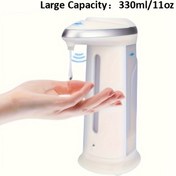 Resim Büyük Kapasiteli Otomatik Sensörlü Sabun Dağıtıcısı, 330ml, Kızılötesi Dokunma Özelliği, Hızlı Sıvı Dağıtma, 4*AAA Pil ile Çalışır (Dahil Değil), Beyaz ve Siyah Seçenekler, ABS Reçine Malzeme, Serbest Duran Montaj Tipi, ≤36V Çalışma Gerilimi, Pil ile Çalışır, El Yıkama ve Losyon Dağıtıcısı ile, İç Mekan, Banyo, Temizlik, Temiz Oda Kullanımı için 