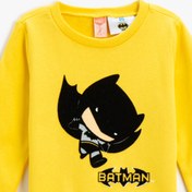 Resim Erkek Bebek Batman Baskılı Sweatshirt Lisanslı Uzun Kollu Pamuklu 