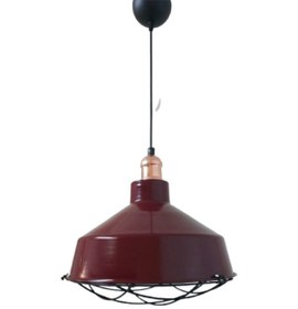 Resim Rys Retro Metal Bordo Bakır Duylu Kafesli Ruktik Tekli Sarkıt Kaf 