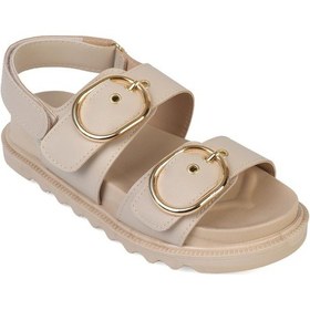 Resim Shoetek Tayuma Kadın Sandalet Bantlı Tokalı Bej Deri Bej 
