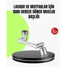 Resim Ilkeshop 2 Modlu 1080 Dönebilen Musluk Başlığı Esnek 3 Eklemli Hareketli Tasarım 