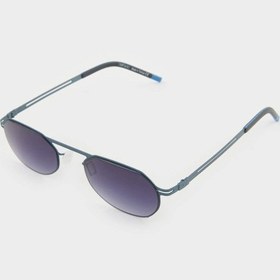 Resim Defacto Erkek Küçük Oval Gri Metal Çerçeve Füme Cam UV Güneş Gözlüğü F0494AXNS 