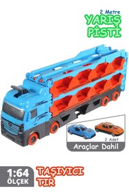 Resim Smartfox Sürat Pistli Tır - 2 Metre Yarış Pisti Özellikli 2 Araçlı Araç Taşıyıcı Oyuncak Tır 
