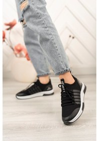 Resim EPAAVM - Fileli Siyah Beyaz Taban Spor Ayakkabı - MİA2601 Siyah 