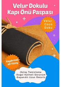 Resim Valerine Life Velür Coco Dokulu Welcome Hoş Geldiniz Kapı Önü Dış Mekan Paspası 45x70cm 27ycm260104 Kahverengi 