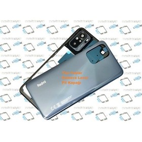 Resim Xiaomi Redmi Note 10 (4G) kasa Arka Pil Batarya Kapağı SİYAH 