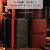 Resim Vintage Yumuşak Kapaklı Deri Günlük Defter, Üniversite Çizgili 160 Sayfa (80 Sayfa), Elastik Kapatmalı Kaplamasız Boş Seyahat Günlüğü - Ofis Kullanımı için Klasik El Yazısı Defter 