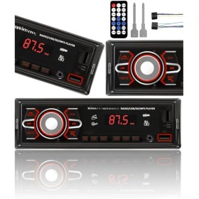 Resim Çift USB Bluetooth Oto Teyp, Kumandalı Mp3 Çalar ve Amfi Çıkışlı 