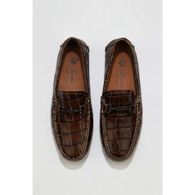 Resim Bueno Shoes Taba Kroko Deri Erkek Klasik Ayakkabı 