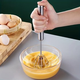 Resim 1 adet, Yarı Otomatik Yumurta Çırpıcısı, Paslanmaz Çelik El İtme Çırpıcı, Yumurta Çırpıcısı, Yumurta Karıştırıcı, Karıştırma için Paslanmaz Çelik Yumurta Çırpıcısı, Çırpma, Çırpma, Karıştırma için, Mutfak Aletleri, Mutfak Aksesuarları, Ev Mutfak Ürünleri 