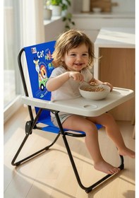 Resim Exent Kids 2 6 Yaş, Fun Car Katlanır Portatif Mama Sandalyesi, Tak-çıkar Masa İle - Mavi 