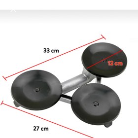 Resim DMAX Üçlü Alüminyum Cam Mobilya Mermer Fayans Kaldırma Taşıma Vantuzu Paslanmaz Krom Gövde 