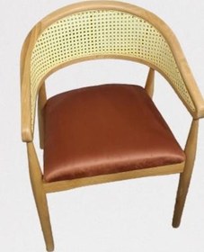 Resim Sandalye Kolçak Hasır Ahşap Kayın Naturel Modern Tarz El Yapımı 