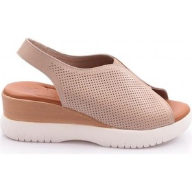 Resim Dgn 2521405 Kadin Kalin Taban Sandalet Bej 