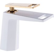 Resim Pure Waterfall Altın - Beyaz Lavabo Armatürü Wg-223 