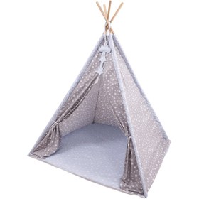 Resim Yıldız Desenli Çocuk Oyun Çadırı, Kızıldereli Çadırı - Gri 