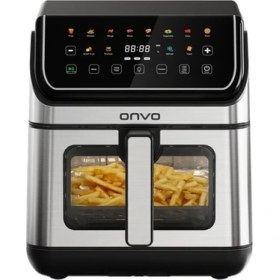 Resim Onvo OVFRY13 8L Kapasiteli Alt-Üst Çift Rezistanslı Yağsız Airfryer Çıkarılabilir Hazne ile 