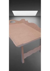 Resim Hobi Dekoratif Tepsi Ayaklı Şımarık Model Ham Ahşap Mdf El Yapımı 