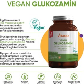 Resim Genel Markalar Premium Vegan Glukozamin, Bromelain, Rutin Içeren 60 Tablet 