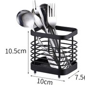 Resim 2 Mutfak Eşyası Rafı Paslanmaz Çelik, Çatal Bıçak Sepeti, Lavabo, Aksesuarlar, Çatal Bıçak Takımı, Siyah - 10 Cm 