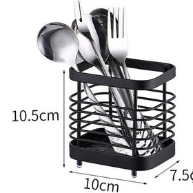 Resim 2 Mutfak Eşyası Rafı Paslanmaz Çelik, Çatal Bıçak Sepeti, Lavabo, Aksesuarlar, Çatal Bıçak Takımı, Siyah - 10 Cm 