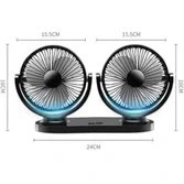 Resim Storemax Nkt Group (7600) 3 Kademeli Çift Başlı 360 ° Dönebilen Araç Fanı Oto Fan Vantilatör Usbli ile Uyumlu 