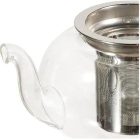 Resim Cam Bitki Çayı Demliği 600 ml - Çelik Süzgeçli Demlik 