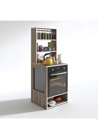 Resim Kenzlife ankastre fırın dolabı ismihan crd 165*60*56 mutfak raflı 